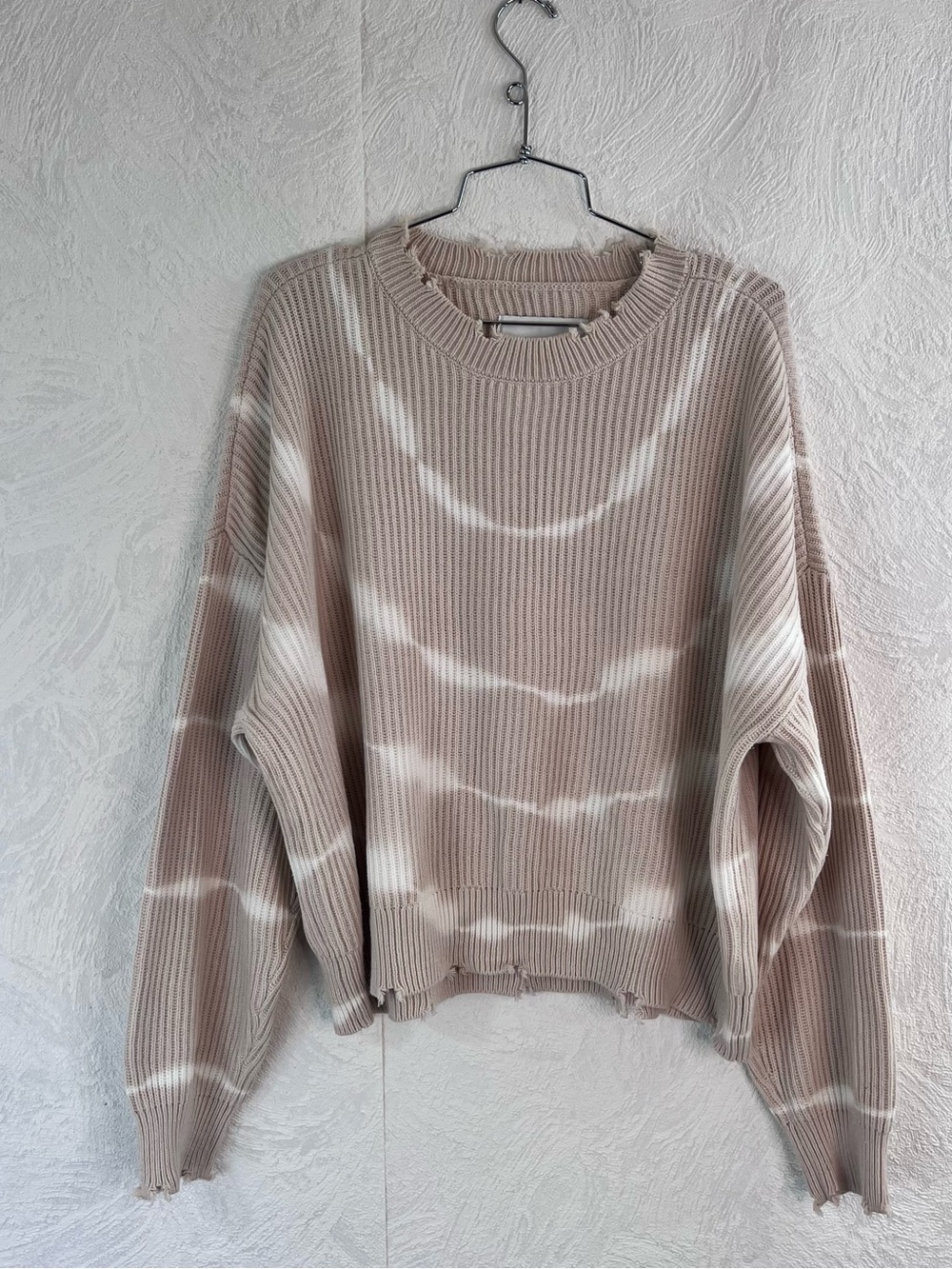Pistola Darya Distressed Mystic Dove Tie Dye 100% Cotton Sweater Size Medium